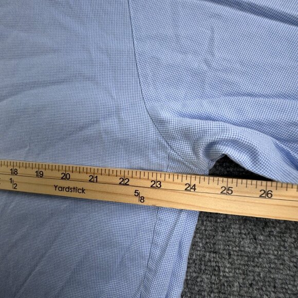 Thomas Pink Long Sleeve Button Up Shirt Men Cotton Blue Check 18 Slim Fit Woven - Picture 5 of 13